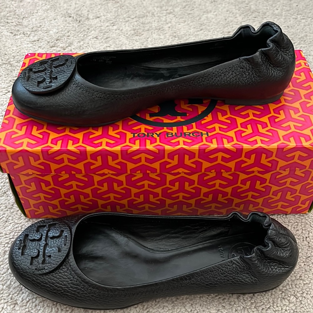 NIB Black Tory Burch Reva Flats - SZ 8